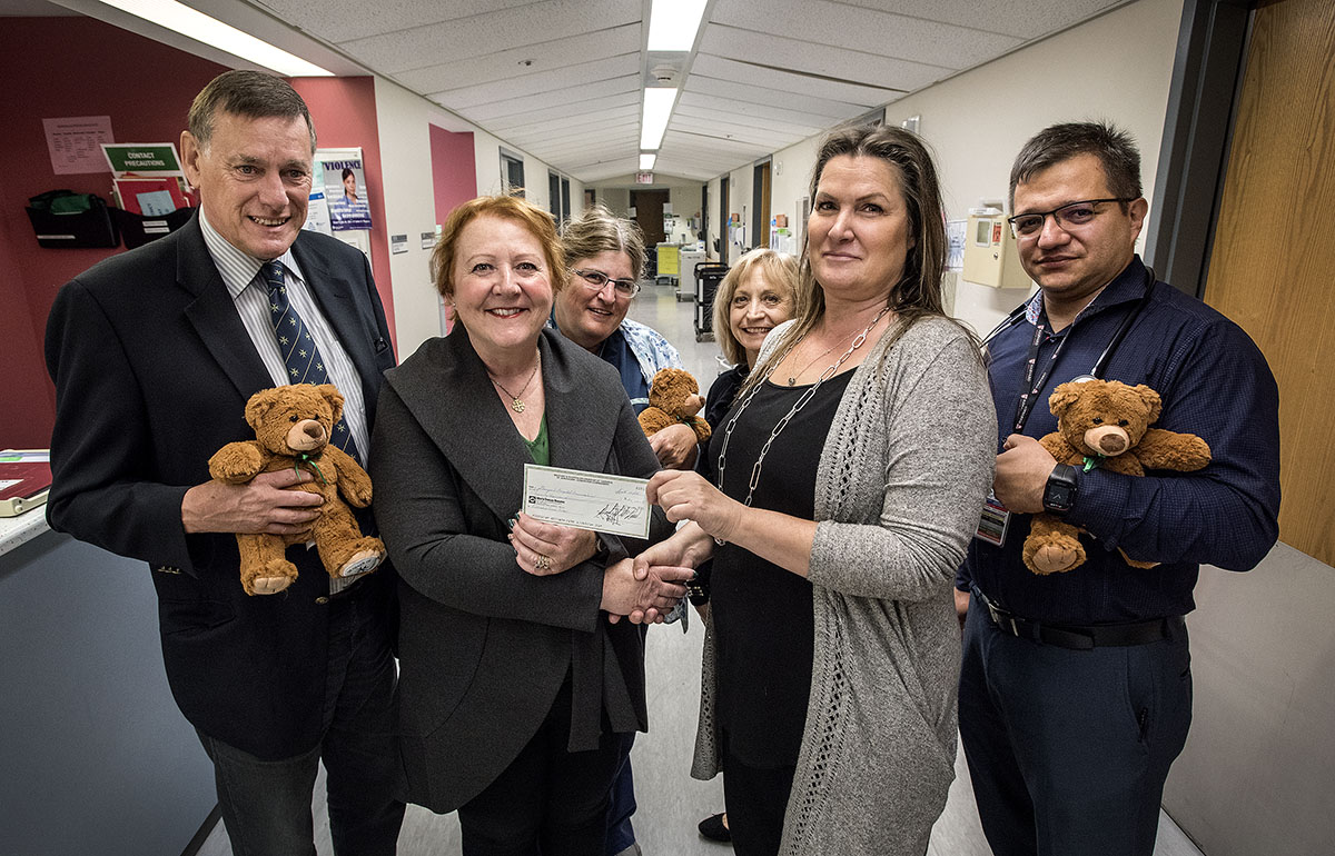 Cheque donation to SHCF at the hospital in St. Albert September 10, 2018.